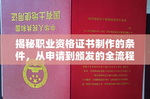 绥阳揭秘职业资格证书制作的条件，从申请到颁发的全流程解析